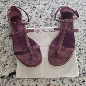 Loro Piana Suede T Strap Sandals